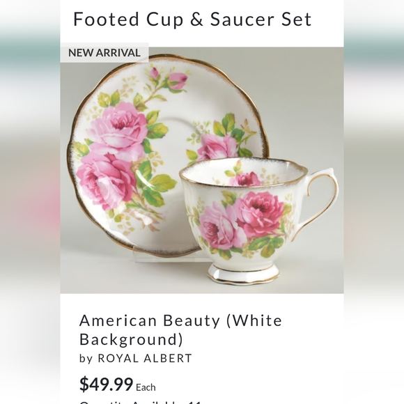 "American Beauty" cup and saucer by Royal Albert. - Picture 12 of 13
